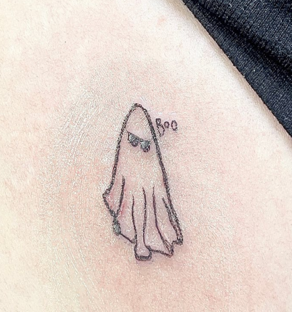 Small Ghost tattoo Crazy ghost tattoo by YOUTA TATTOOS small tattoo idea   YouTube
